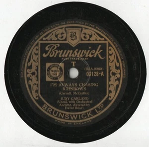JUDY GARLAND CLASSIC 78 - I'M ALWAYS CHASING RAINBOWS - OUR LOVE AFFAIR - EX CON - Picture 1 of 3
