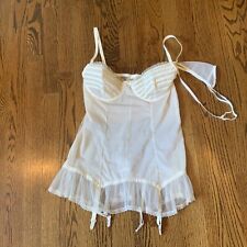 Frederick’s Of Hollywood Lingerie Top Bottom Set Babydoll Lace See Through New