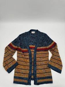 Vintage Donnkenny 70er Strickjacke Damen Medium mehrfarbig gestreift 100% Acryl adrett - Bild 1 von 8