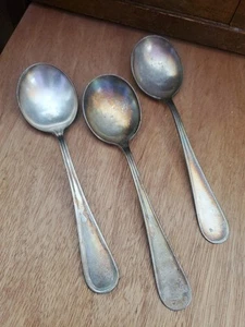 US Navy Wardroom Silber Suppenlöffel International Silver Co. WW2 3er Set DZ866 - Bild 1 von 5