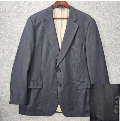 Paul Stuart Blazer Mens 44 Long M Navy Wool Italian Preppy Ivy Formal Stuart III - Image 1 of 4