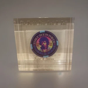 25 $ Jimi Hendrix Casino Chip Hard Rock Hotel Las Vegas in Plexiglas - Bild 1 von 8
