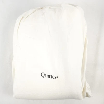 Juego de funda nórdica Quince 100 % algodón Luxe panal sin teñir (blanco roto) tamaño queen Foto 1 de 4