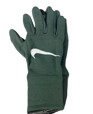 Nike Women’s Therma-Fit Running Gloves Touchscreen Green/Silver Size M New - Image 1 of 4