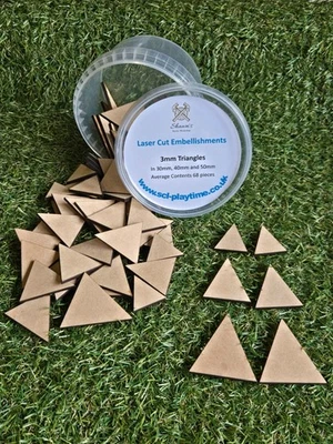 3mm MDF Laser Cut Triangle Embellishments - Image 1 of 4