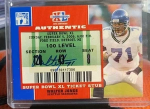 2007 Topps TX Exclusive - Super Bowl Ticket Stubs Autographs Walter Jones #SB-WJ - Picture 1 of 2