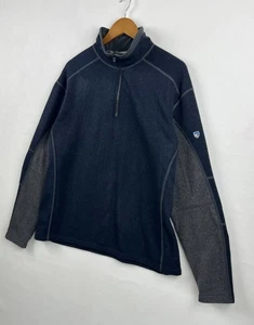 Kuhl Fleece 1/4 Zip Sweater Blue Steel Gray Mens Size 2XLarge - Picture 1 of 14