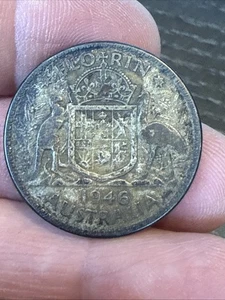 Moneta Fiorino Argento 1946 Australia Giorgio VI - Foto 1 di 3