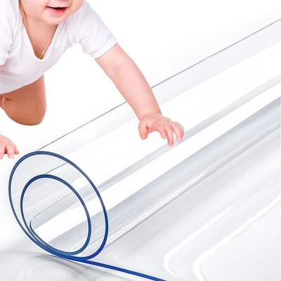 20 x 72 Inch Clear PVC Table Protector Cover Mat 6ft Rectangular Marble Soft ... - Image 1 of 4