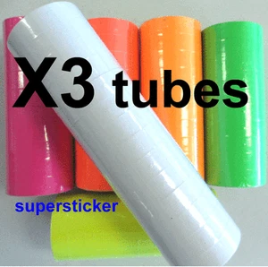 White Price Tags for MX-6600 2 Lines Gun 3 tubes x 14 rolls x 500 - Imagen 1 de 3