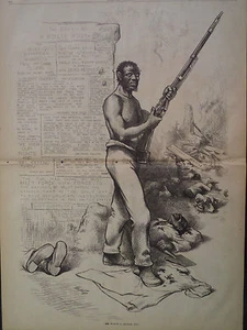 BOAST OF A SOLID SOUTH SHOT GUN POLICY AFRICAN AMERICAN HARPER’S WEEKLY 1876 - Picture 1 of 2