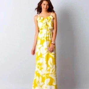 Loft, gelb-weißes Maxi Sommerkleid, Gr. 6 - Bild 1 von 6