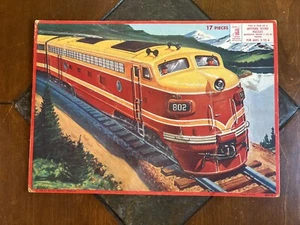 Vintage Aptitude Tested Diesel Train #802 in lay tray puzzle Milton Bradley 1958 - Picture 1 of 10