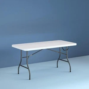 Premium Folding Table Use for Catering Parties Holiday Office White Speckle 6-Ft - Picture 1 of 8