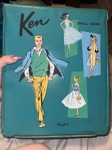 Custodia bambola Ken vintage 1961 con bambole - Foto 1 di 11