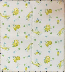 3 Vintage 1960s Baby Diaper Pads Changing Cloth Gender Neutral Yellow Blue Lions
