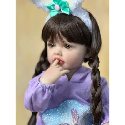 22 inch Full Body Vinyl Reborn Baby Doll Girl Washable Toddler Realistic  - Bild 1 von 4