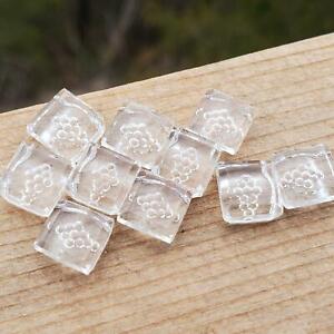 VTG Sm Clear Glass Intaglio Tiles Cabs Diamond Bubble Design DIY Jewelry Making