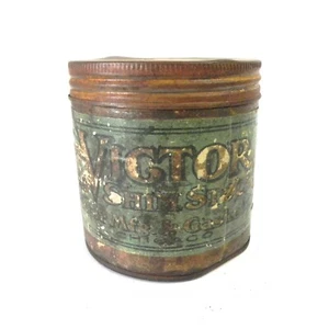VINTAGE VICTOR SHIM STOCK CONTAINER W/ SOME CONTENTS LEFT 1910's 1920's ERA USED - Picture 1 of 6