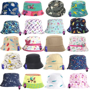 Children Baby Summer Bucket Bush Hat Cap Sun Protection Boy Girl Kids Patterned - Picture 1 of 38