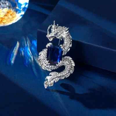 Broche prendedor moderno chino dragón zodiaco clip antideslizante joyería artesanal Foto 1 de 4