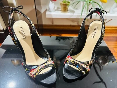 Zapatos de tacón de aguja GUESS by Marciano florales punta abierta talla 6/36 EU elegantes Y2K Foto 1 de 4