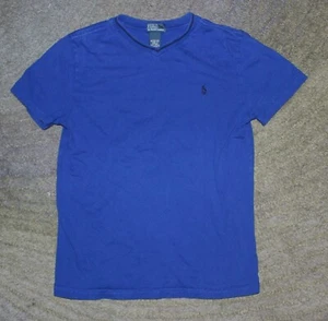 Polo Ralph Lauren Boys Blue V-Neck T-Shirt - Size M (10-12) - EUC - Picture 1 of 3
