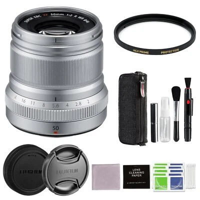 Lente Fujifilm Fujinon XF50mmF2 R WR (plateada) paquete con 46 mm HGX Prime + Más Foto 1 de 4