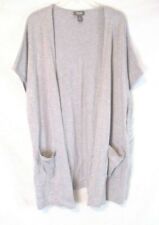 New Martha Stewart Cardigan Sweater Gray Medium Open Front A307720 Women ZD11