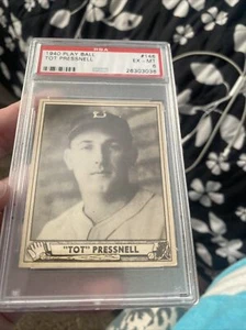 1940 Play Ball #146 Tot Pressnell Superman Back PSA 6 Brooklyn Dodger. Pitcher - Picture 1 of 12