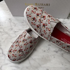 Isaac Mizrahi Corgi Dog Scarpa Natalizia Donna 6,5 Slip-on Sneakers - Foto 1 di 10