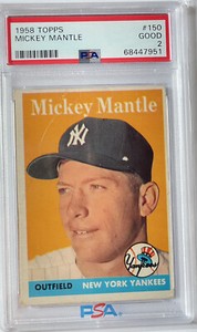 1958 Topps - #150 - Grade: 2 - Mickey Mantle