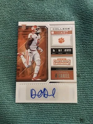 2018 Panini Contenders Draft Picks College Ticket Dorian O'Daniel Rookie Auto RC - Image 1 of 2