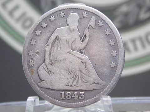1843 "O" Seated Liberty SILVER Half Dollar 50c #A1 East Coast Coin & Collectable Cover