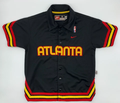 Vintage Atlanta Hawks Nike Rewind Shooting Shirt Warm Up Jacket Youth S Collared Cover