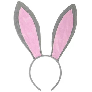 Dibuja Difundible Orejas de Conejo - Orejas de Peluche de Conejo de Pascua (gris + rosa) - Imagen 1 de 7
