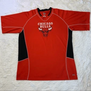 NBA TX 3 Cool Red Chicago Bull’s V-Neck Shirt Size Large - Picture 1 of 10