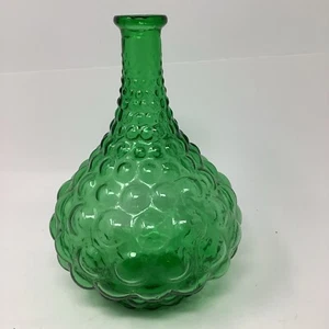 Vintage Empoli Hobnail Peacock Green Bottle Or Vase MCM - Picture 1 of 8