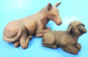 WILLOW TREE (DEMDACO) NATIVITY DONKEY & SHEEP FIGURINES CHRISTMAS flawless - Picture 1 of 3
