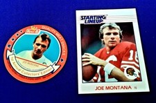 1989 KING B DISC JOE MONTANA + 1988 STARTING LINEUP CARD BOTH SUPER NICE 