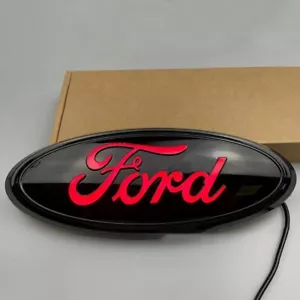 1 pieza Luz Roja LED Puerta Trasera Insignia Parrilla Delantera Emblema Carcasa Negra Para Ford - Imagen 1 de 5