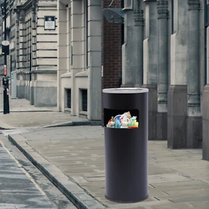 Cubo de basura 30L soporte interior/exterior cubo de basura con cenicero cubo de basura de pie - Imagen 1 de 13