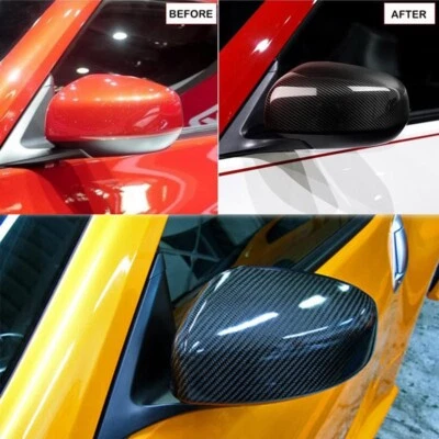 Tapa de cubierta de espejo retrovisor lateral de fibra de carbono real para Nissan 370Z Z34 2009-2019 adicional Foto 1 de 4