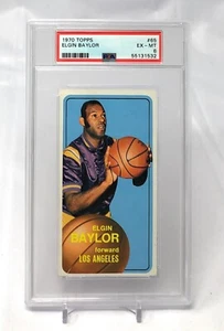 1970-71 Topps Basketball card #65, ELGIN BAYLOR, Los Angeles Lakers, (HOF) PSA 6 - Picture 1 of 2