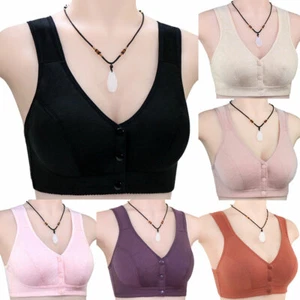 Sujetadores inalámbricos de algodón con cierre frontal para mujer Sujetador push up Bralette Ropa interior Spor ' - Imagen 1 de 17