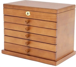 Collectors Cabinet Solid Wood Knives Coin Watches Display Case Glass Top, GifT - Picture 1 of 7