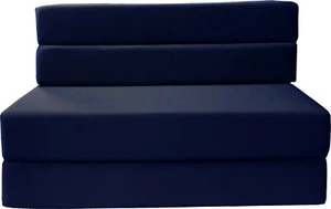 Queen Folding Foam Mattresses, Sofa Beds, Chairs, Couches, Ottoman Navy Blue - Picture 1 of 2