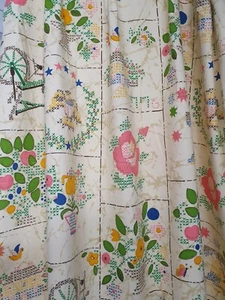 1 Pair Vintage JP Stevens Pleated Drapery Panels 35" x 84" Retro Cottage Core - Picture 1 of 18