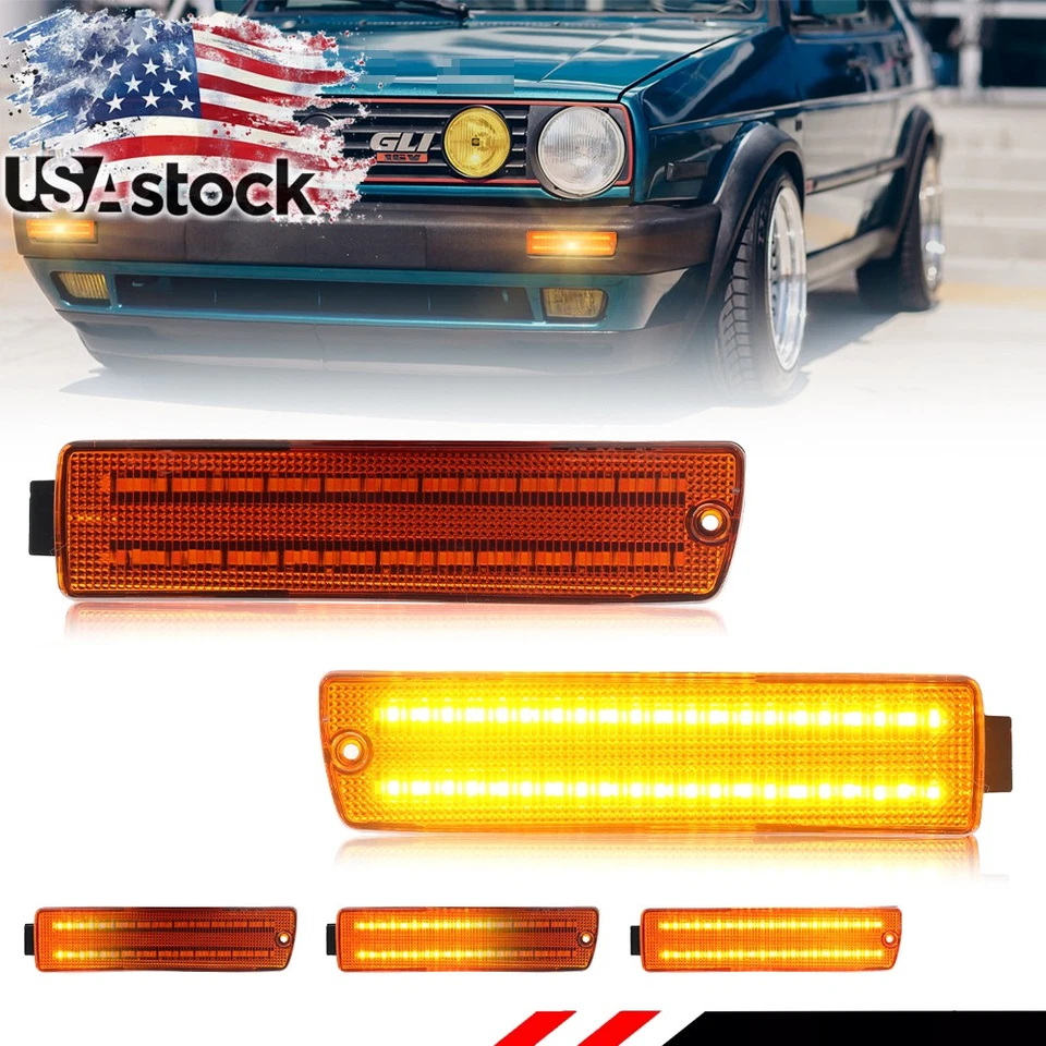 2X Luces de señalización LED ámbar dinámico para VW Golf Mk2 II A2 GTi Jetta 90-92 Foto 1 de 4