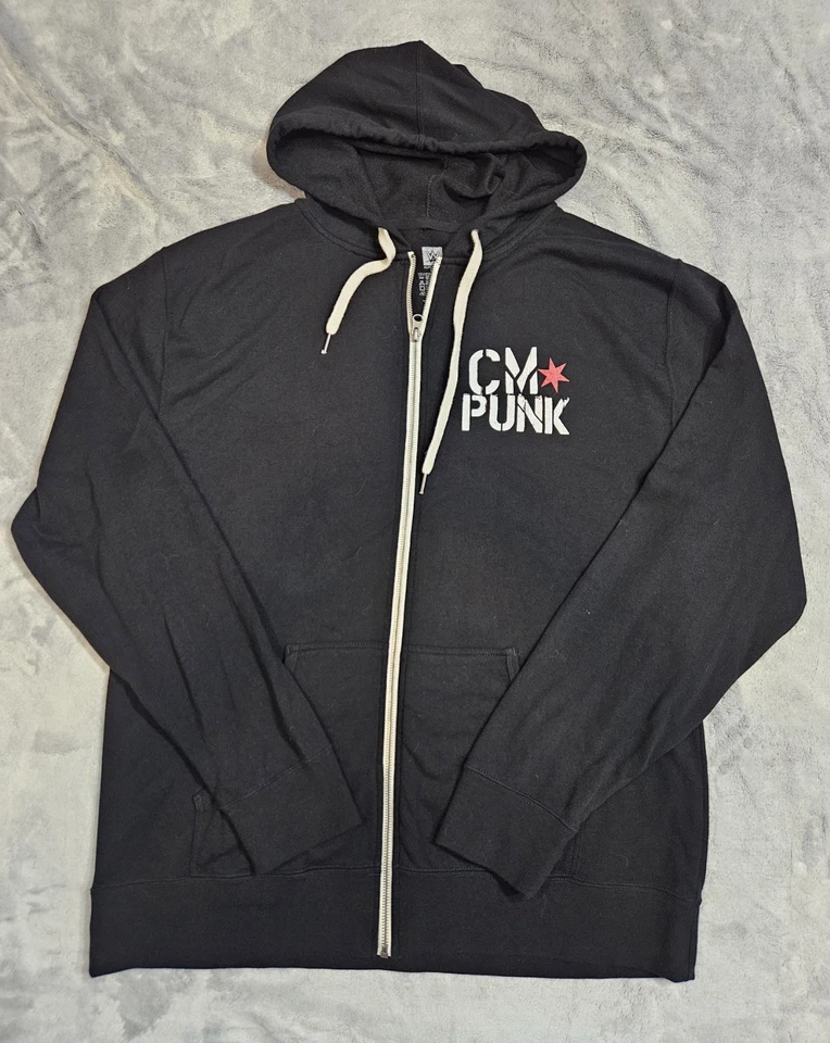 WWE Authentic Return of CM Punk Full-Zip Hoodie Men's XXL Cotton - Image 1 of 4
